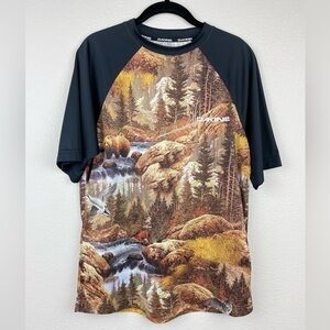DAKINE Men's Small Dropout Short Sleeve Bike Jersey Realtree Camo Mountain Scene